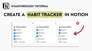 How to Create a Habit Tracker in Notion Tutorial [upl. by Ahsirk831]