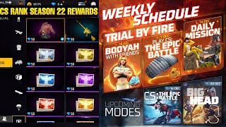 NEXT WEEKLY SCHEDULE CALENDAR FREE REWARDS  UPCOMING CS RANK SEASON 22 REWARDS [upl. by Odine]