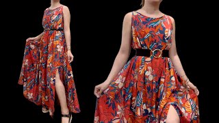 🌹 You dont have to be a tailor to sew this dress  cutting and sewing dress this way is easy [upl. by Andrews]