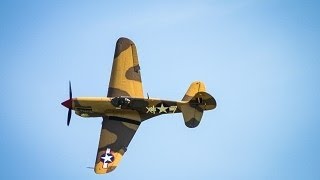 The Curtiss P40B quotWarhawkquot at the Duxford Spring Airshow [upl. by Brenden]