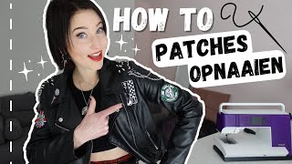 HOW TO  PATCHES vastnaaien  met de hand amp met de naaimachine [upl. by Tehcac]