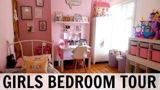 GIRLS BEDROOM TOUR AND STORAGE IDEAS [upl. by Aerdma]