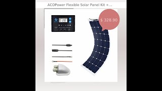 ACOPower Flexible Solar Panel Kit  MPPT  PWM Charge Controller [upl. by Ceil]