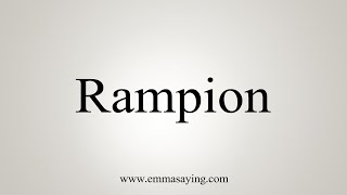 How To Say Rampion [upl. by Klockau]