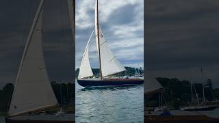 Herreshoff S boat whooshes past us in Bristol Harbor where it was built over a century ago [upl. by Asante339]