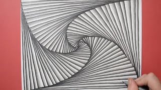 How to Create a Simple Spiral Pattern with Lines  Doodle Art [upl. by Ahsienaj959]