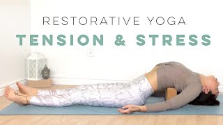 Restorative Yoga For Stress amp Tension Relief Using Yoga Blocks [upl. by Adyan950]