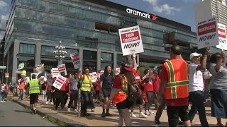 48 people arrested during protest outside Aramarks headquarters in Philadelphia [upl. by Ettolrahc448]