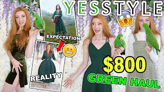 YESSTYLE TRY ON HAUL  800 GREEN YESSTYLE HAUL 2019 green clothing to make my bird happy [upl. by Lou]