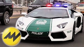 Dubai Police Cars  Patrol in a Lamborghini  Motorvision [upl. by Kcaz]