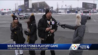 Steelers fans in Buffalo discuss postponement announcement [upl. by Ylrae101]