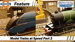 Model Trains at Speed Part 2 featuring the Hornby R3395TTS quotMallardquot and R3284TTS “Flying Scotsman” [upl. by Sucrad]