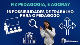 SOU PEDAGOGA ONDE POSSO TRABALHAR 16 OPORTUNIDADES PARA PEDAGOGO [upl. by Alver]