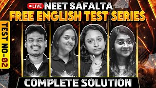 Part Test  02  Complete Solution  NEET SAFALTA Free English Test Series 🥇🥈🥉 neet neet2025 [upl. by Marks]