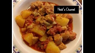 Fricase de cerdoPuerco cubano RecetaComida cubanaPlatos cubanosCuban pork fricassee easy recipe [upl. by Osyth987]