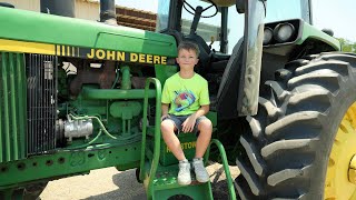 Kids Playing on The Farm with Real Tractors and Kids Trucks Compilation  Tractors for kids [upl. by Blalock]