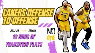 Lakers in Transition Part 1  202324 Defense to Offense Highlight Plays [upl. by Runck]