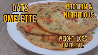 OATS OMELETTE RECIPE OATS OMELETTE FOR WEIGHT LOSS HEALTHY BREAKFAST MAJLIS KITCHEN [upl. by Ynatsed]