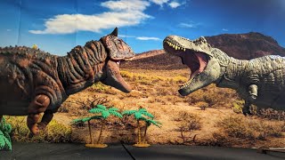 Carnotaurus vs Tyrannosaurus Rex  Hammond collection stop motion [upl. by Cilo236]