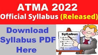 ATMA 2022 Syllabus Released  Check amp Download ATMA 2022 Official Syllabus PDF Here [upl. by Aneahs374]