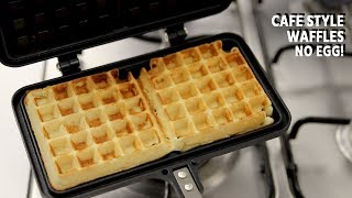 Waffle Recipe  Eggless Cafe Style NO EGG Waffles  CookingShooking [upl. by Nihi]