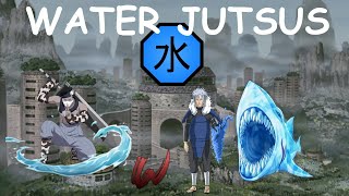 WATER JUTSUS SHOWCASE water dragon bullet water vortex tearing torrent  Wukashi [upl. by Adnak]