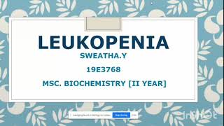 Leukopenia [upl. by Cotsen]