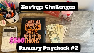 JANUARY 2024  SAVINGS CHALLENGE  260  low income cash cashstuffing budgetingforbeginners [upl. by Bowen]