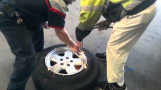 HowTo Inflate a tire that wont seat the bead Starting Fluid Explosion trick [upl. by Lisabeth]