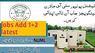 National University of Modern Languages NUML Jobs 2024latest today jobs pk 2024 [upl. by Kaye]