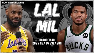 Los Angeles Lakers vs Milwaukee Bucks Full Game Highlights  Oct 10  202425 NBA Preseason [upl. by Lemhar]