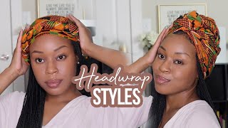 4 QUICK amp EASY HeadwrapTurban Styles For Box Braids Twists amp Locs  SOWIGS [upl. by Inge801]