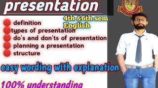 presentation 4th and 6th semester Englishwhat is presentation what are the types of presentation [upl. by Corbet]