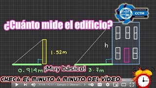 🏢 Triángulos semejantes o similares Altura edificio  Sombras referencia  ¡Muy básico [upl. by Eniluqcaj]