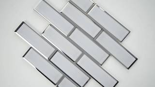 Ice Bevel Subway 2X6X8 Glass Mosaic Tile  101414593 [upl. by Wakefield39]