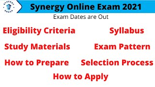 Synergy Exam 2021  Synergy Exam Online  Procedure  Eligibility  Syllabus synergy [upl. by Picardi]