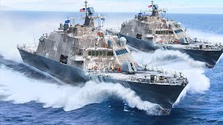 Monstrously Powerful US Navy Ships Patrolling the Sea at High Speed [upl. by Ranson]