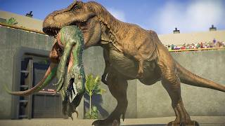 TYRANNOSAURUS REX vs ALL LARGE HERBIVORE amp CARNIVORE ON ISLA NUBLAR  Jurassic World Evolution 2 [upl. by Rist]