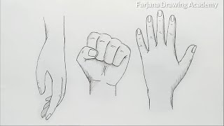 hands drawing tutorial for beginners  3 Different Ways [upl. by Salazar162]