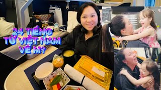 Vlog 2319 ll 24 TIẾNG HÀNH TRÌNH TỪ VIỆT NAM VỀ MỸ JADE NHẢY MÚA TƯNG BỪNG NGÀY GẶP MẸ [upl. by Kathleen516]