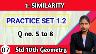 10th standard geometry lesson number 1 similarity practice set 12 question 5 to 8 [upl. by Assi]