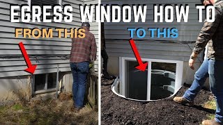 Egress Basement Window Installation  How To  DIY Home Improvement [upl. by Radloff530]