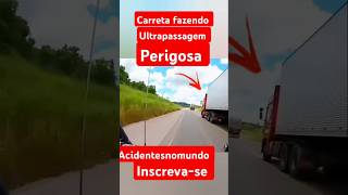 Carreteiro chega ir pro acostamento em ultrapassagem arriscadacaminhão [upl. by Eelanna]