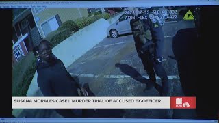 Bodycam footage of exofficers being picked up for questioning shown in court [upl. by Ert]