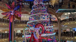 Vitrine et sapin de Noël aux Galeries Lafayette et printemps 2023 paris 4k [upl. by Chandler]