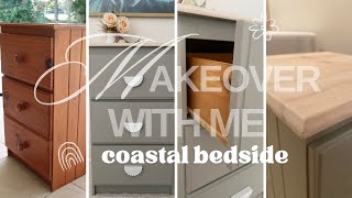 Makeover a Bedside Table With Me  Coastal Style Nightstand Transformation [upl. by Aura]