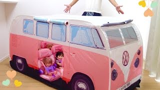 キッズテント ワーゲン バス メルちゃん ドライブ 車  Volkswagen Camper Van Kids PopUp Play Tent [upl. by Rratsal]