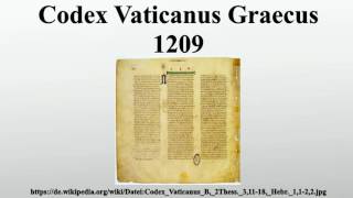 Codex Vaticanus Graecus 1209 [upl. by Nomla]