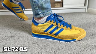 Adidas SL 72 RS Utility Yellowamp Bright Royal Reviewamp On foot [upl. by Harahs348]