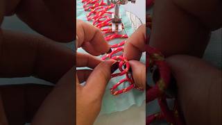 New Sewing Tips And Tricks For Sleeves Pattren Using Readymade Red String With Asmr Sounds Shorts [upl. by Eedeed235]